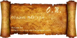 Olajos Márta névjegykártya